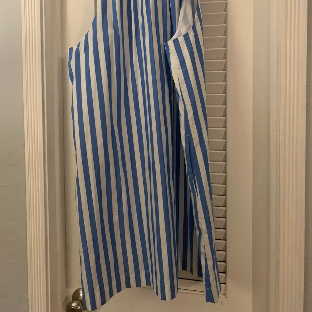 J.Crew Blue and White Striped Tie Neck Dress NWT